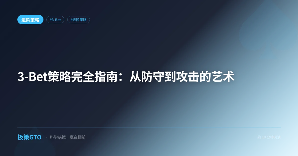 翻前3-Bet策略：GTO数据解析价值3-Bet与诈唬范围（含范围表）