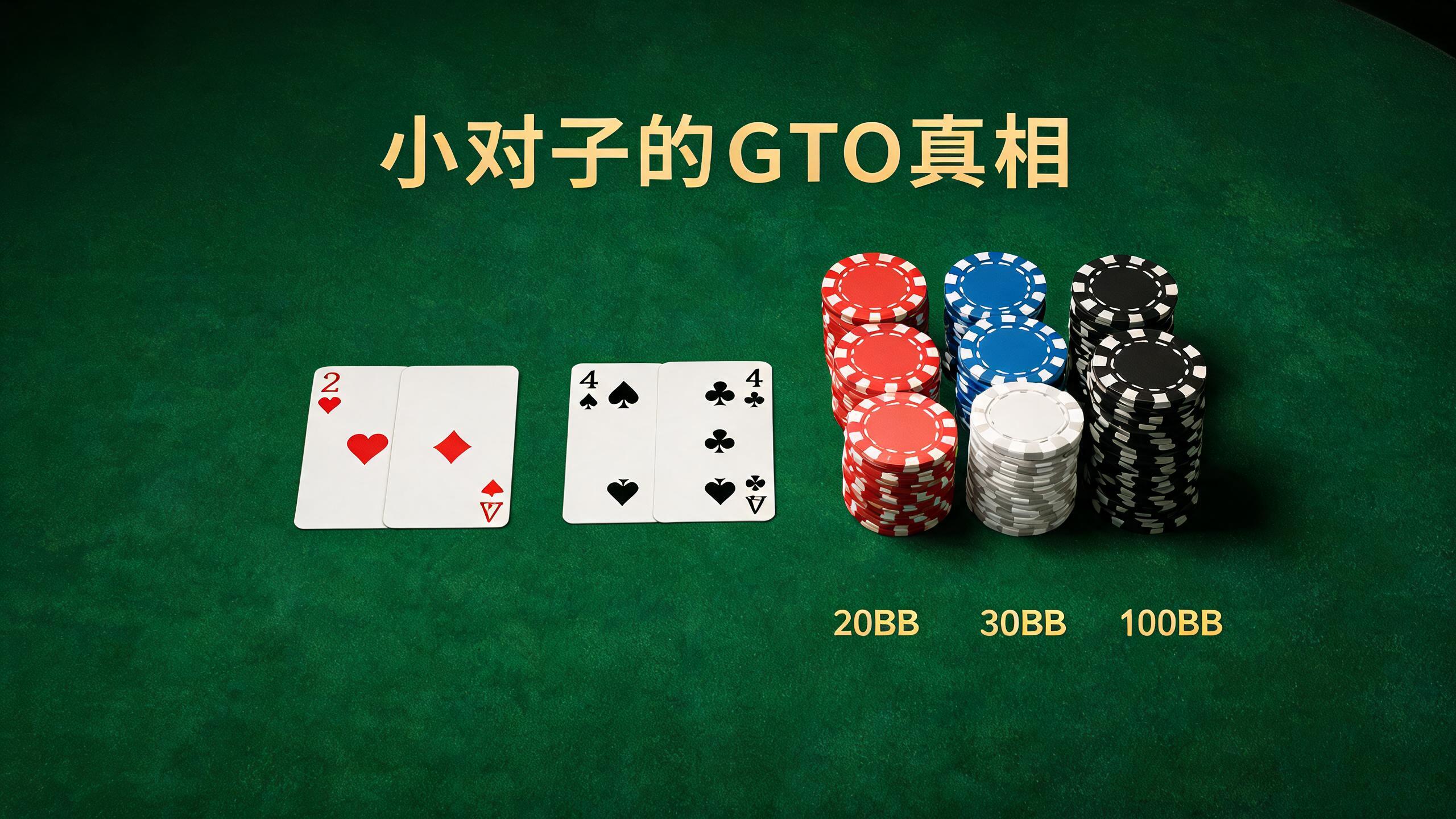 小对子的GTO真相：22-66在不同位置和筹码深度怎么打