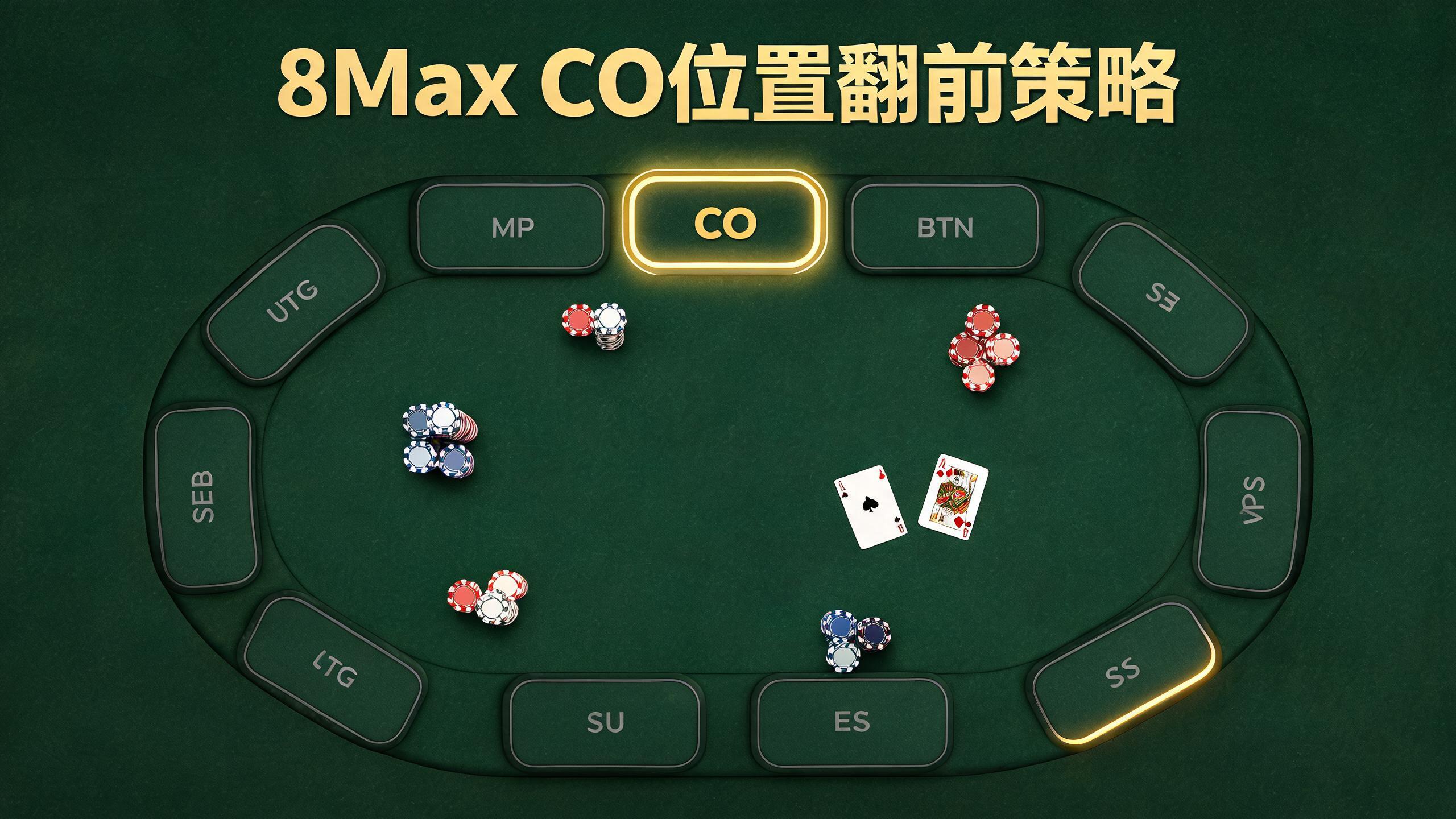 8Max MTT CO位置翻前策略:开局35%,面对UTG却弃牌84%