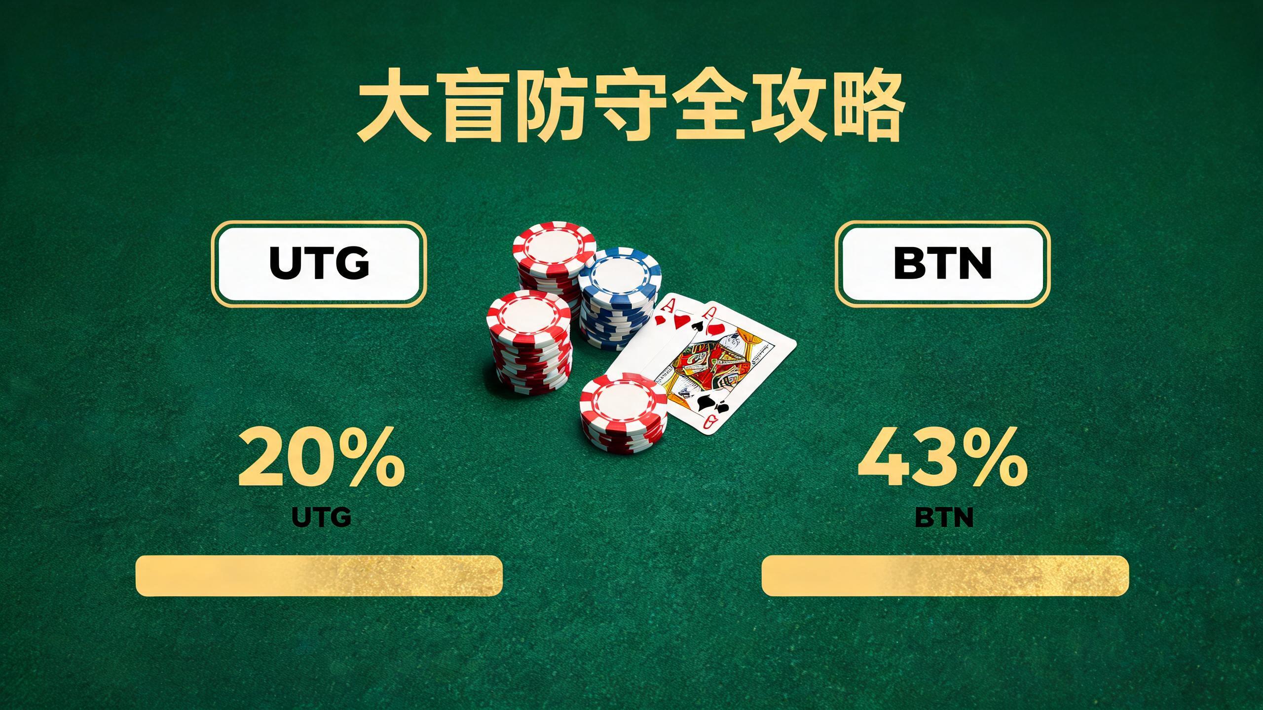8Max MTT大盲防守全攻略:对UTG弃43%,对BTN只弃20%