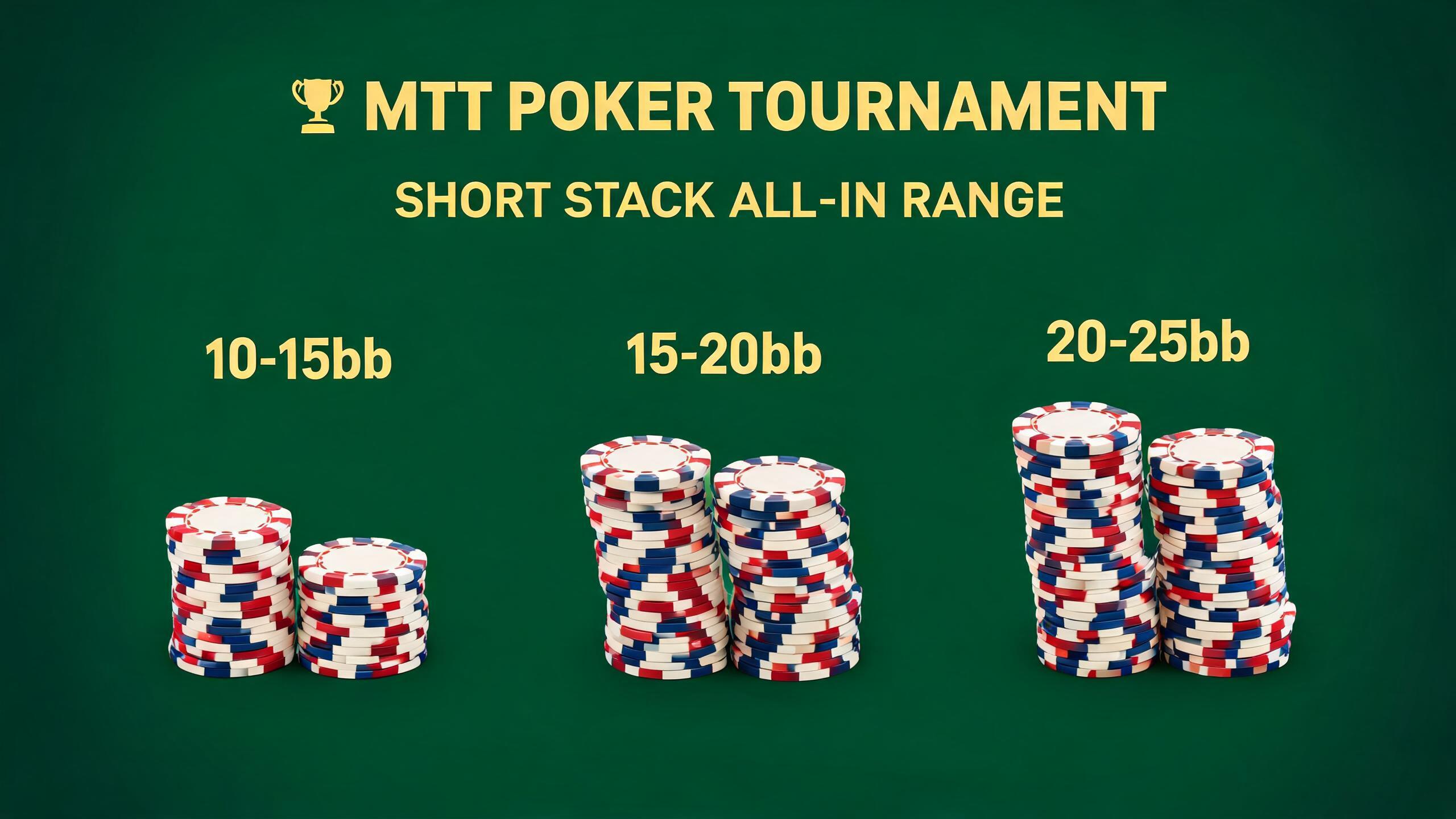 MTT 10-15BB翻前范围表:短码全压与跟注的GTO完整数据