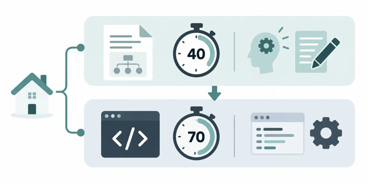 Byteboard's CoreEval assessment structure: a roughly 40-minute Technical Reasoning writing exercise followed by a roughly 70-minute Code Implementation exercise, both completed asynchronously in the candidate's own environment