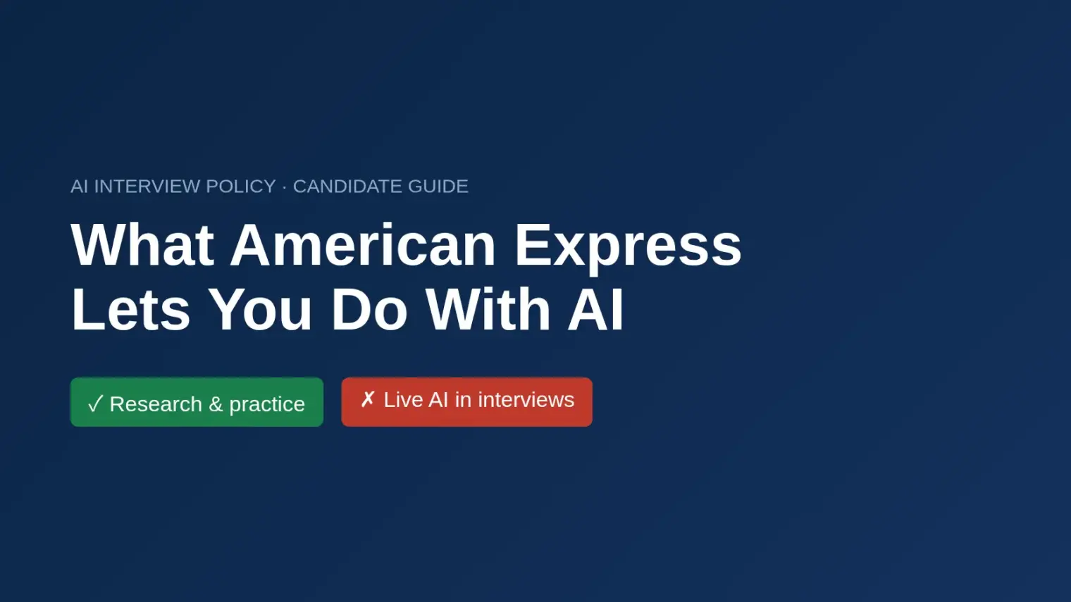 American Express's AI Interview Rules: What Amex Allows and Bans for Candidates