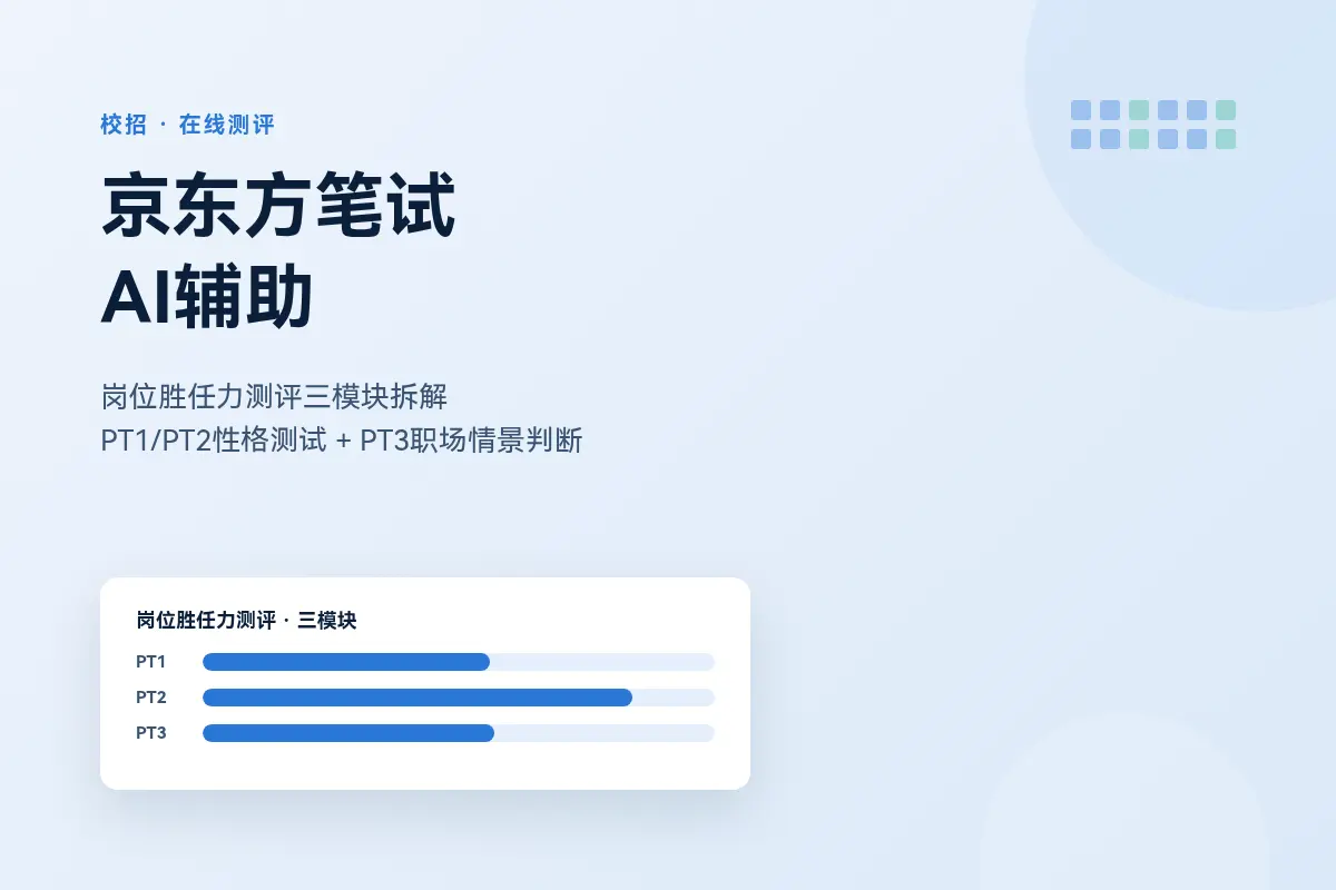 京东方笔试怎么准备:岗位胜任力测评三模块拆解