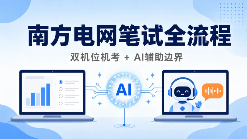 南方电网笔试2026备考:机考双机位与AI辅助边界