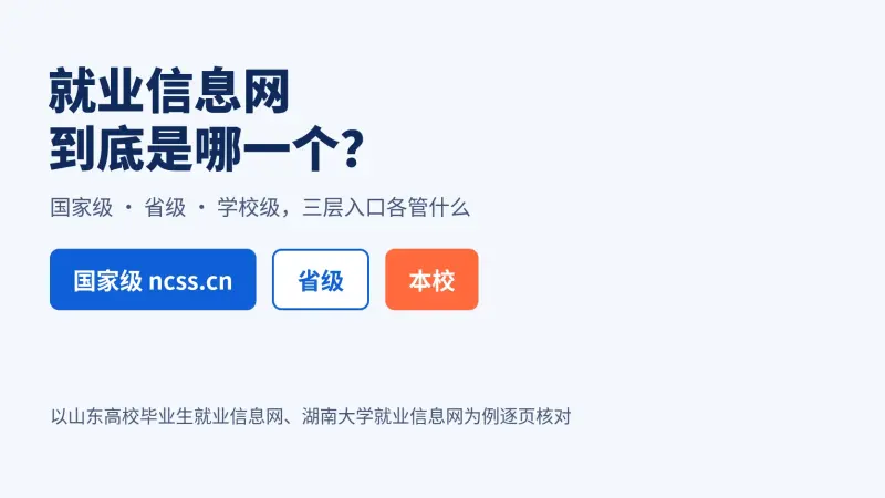 就业信息网是哪个网站?学校、省级、国家级三层入口怎么分,2027届毕业生各该看什么