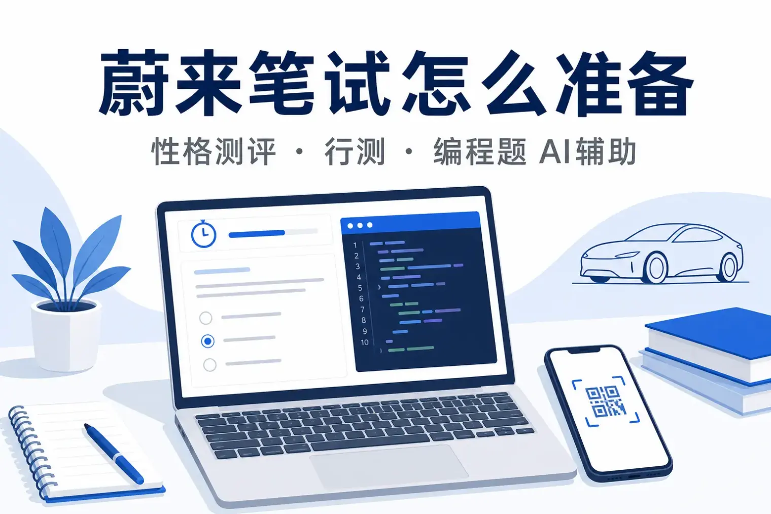 蔚来笔试怎么准备:性格测评与编程题AI辅助攻略