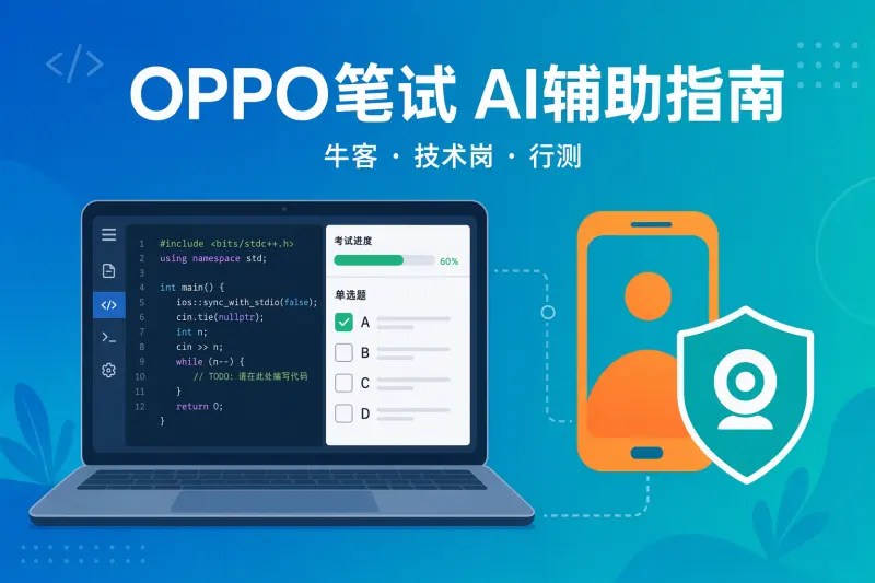 OPPO笔试怎么用AI辅助:牛客技术岗编程题与行测两条线全解析(2026校招)