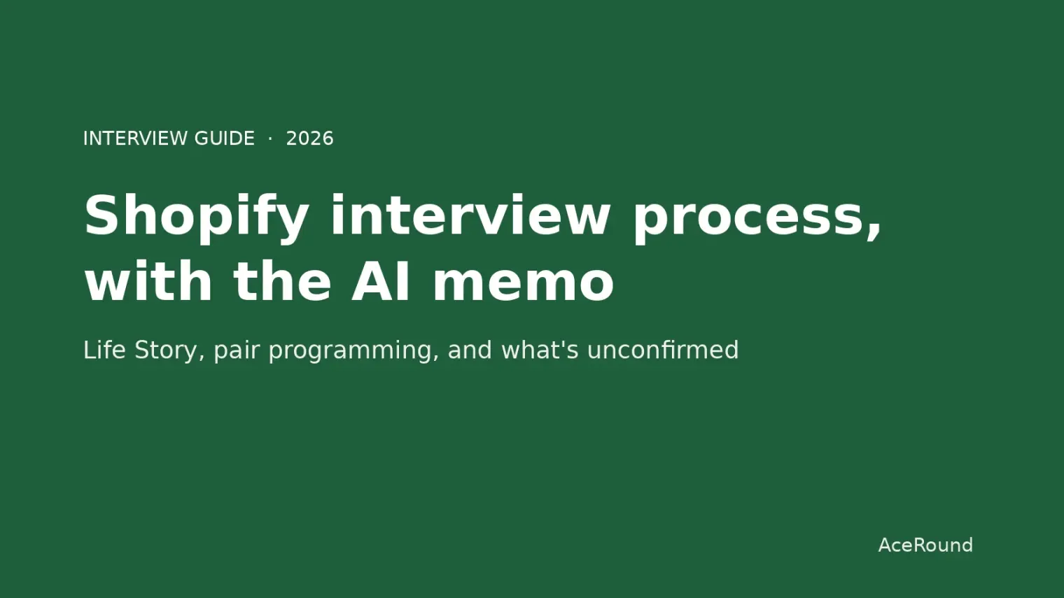 Shopify Interview Process 2026: Life Story, Pair Programming and the AI Memo
