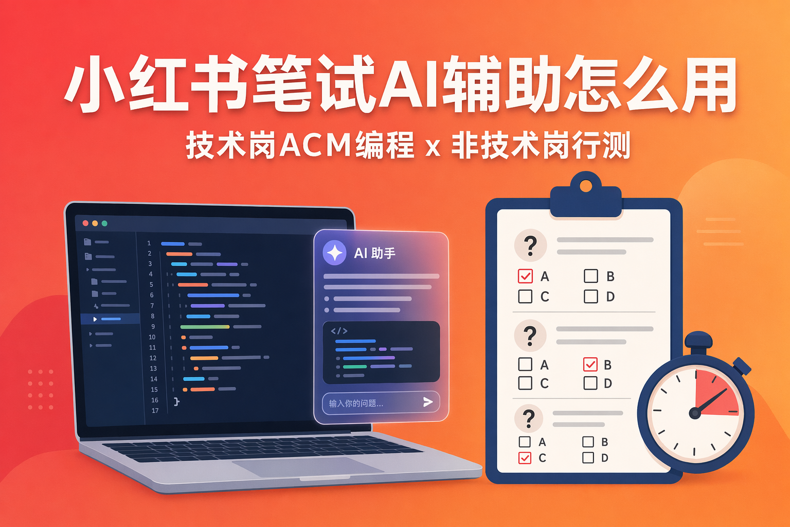 小红书笔试AI辅助怎么用:ACM编程题、行测题两条线全拆解(2026校招)
